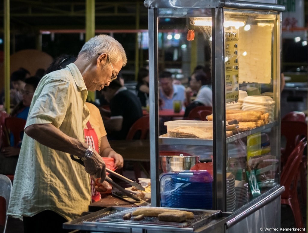Food vendor at cedar point food court in Johor Bahru, Malaysia.